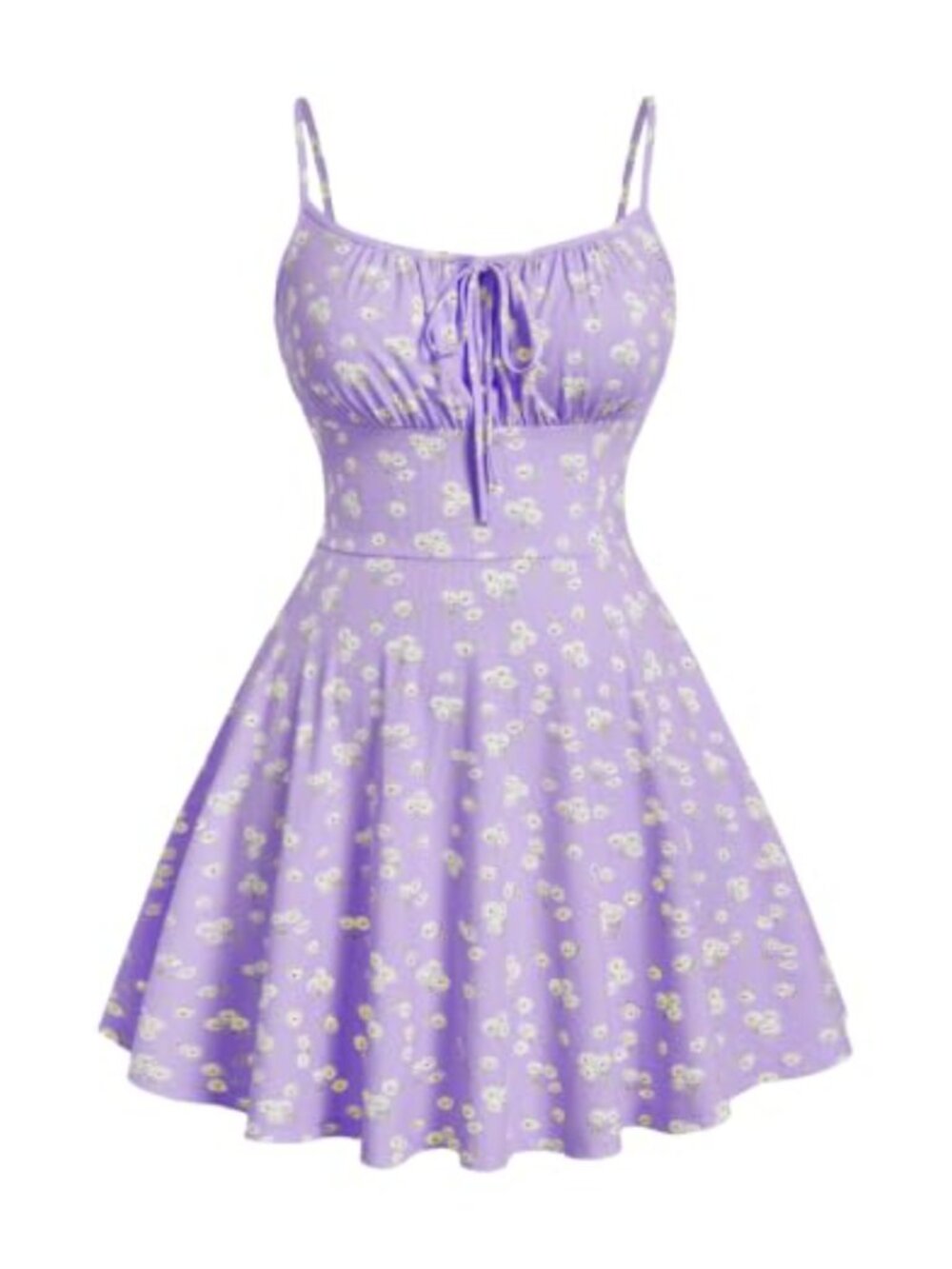 Plus Size Floral A-Line Cami Mini Dress Sleeveless Vacation